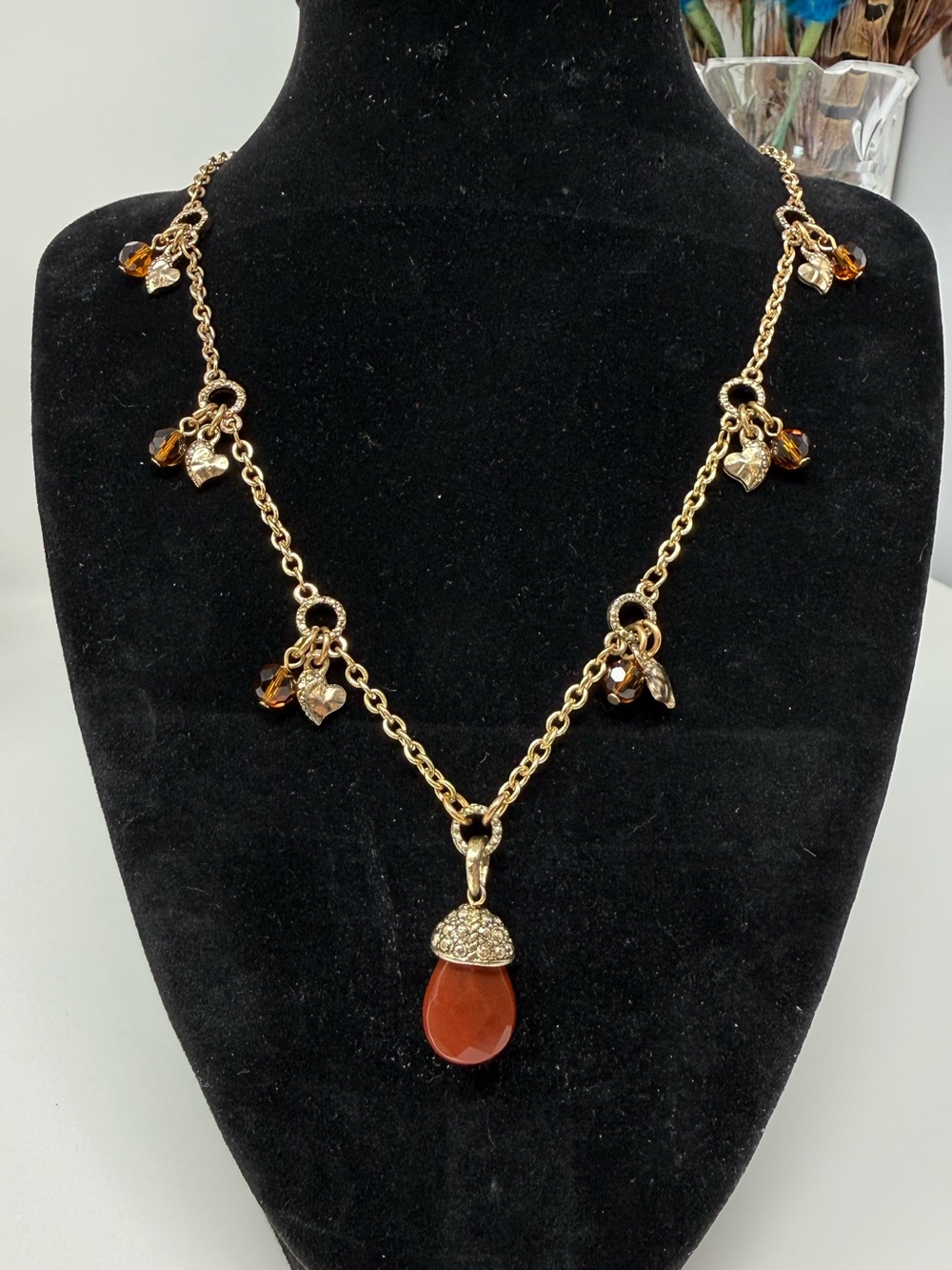 Women’s Gold-Tone Heart Charm Necklace